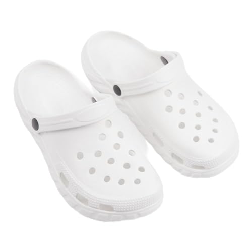 CHILLIFE Zuecos Sanitarios Hombre, Zapatos de Trabajo, Hospital, Jardín, Cocina, Playa, Ligeros, Eva, Fabricado en Portugal (Blanco, Sistema Tallas Calzado EU, Adulto, Números, Mediano, 40)