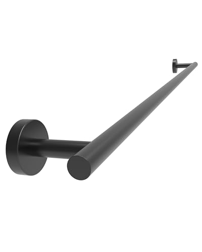 WZKALY Black Towel Bar, 30 Inch 304 Stainless Steel Thicken 0.8mm Towel Rack Bathroom, Towel Holder Matte Black Wall Mount, Total Length 33 Inch