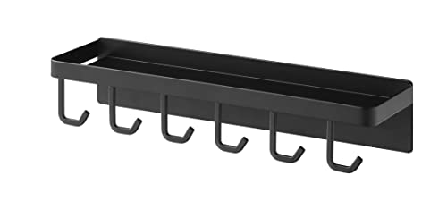 山崎実業(Yamazaki) トレー付き マグネット マスクフック ブラック 約W30XD8.7XH6cm タワー tower 横向きフックが便利 5794