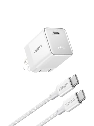 Image of UGREEN Nexode Air 65W USB C Charger, Foldable Mini Charger Block Fast Charging with USB C Cable, GaN Charger for MacBook Air /Neo /Pro, iPhone 17 16, Galaxy S26 /S25, iPad, White