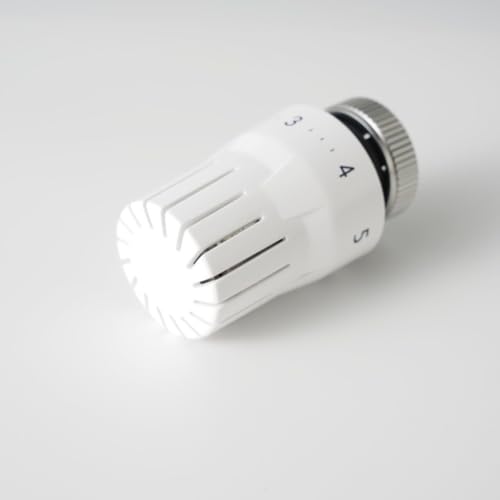 NbgrvB Tête thermostatique pour vanne de radiateur M30x1,5 Fonction antigel avec 5 réglages de température Blanc - 1 pièce