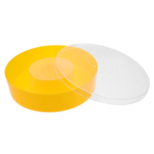 iplusmile 丸い巣箱のミツバチの餌箱 蜂の巣 ラウンドビーフィーダー 飲酒 ハイブ用ビーフィーダー 蜂給水器 養蜂ツール 丸いフレーム 養蜂水 ミツバチの給水所 上 Yellow