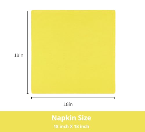 PurpleEssences Cloth Dinner Napkins 18x18 in, Set of 12, Yellow by PurpleEssences - Used condition - Image 3