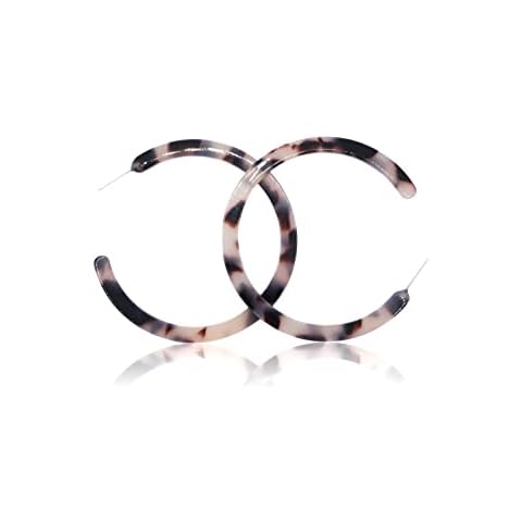 Women's Tortoise Shell Big Hoop Earrings | Fashionable Summer Hoop and Stud, Acetate, Acrylic, Resin, Gift, Gift for Her Cover