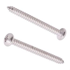 #14 x 3 Pan Head Phillps Drive Self Tapping Screws, 304 Stainless Steel, Round Head Sheet Metal Tek Screws, 20 PCS