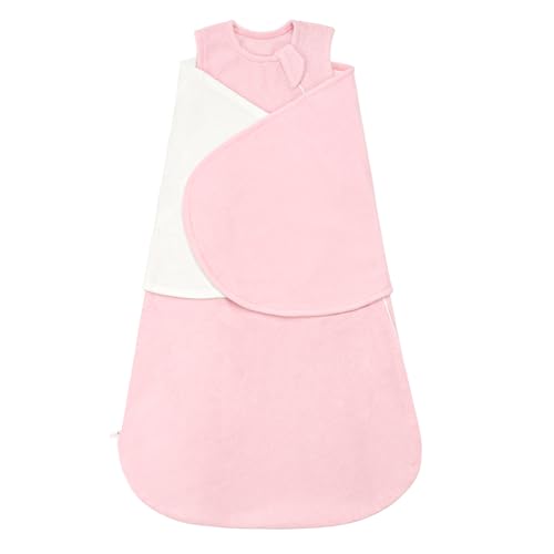Image of ZIGJOY Swaddle Sleep Sack Newborn 1.5 Tog Fleece Wearable Blanket Baby 6-12 Months - Lightweight MicroFleece Winter Sleeping Sacks Bag for Infant Girl Boy Gifts, Pink