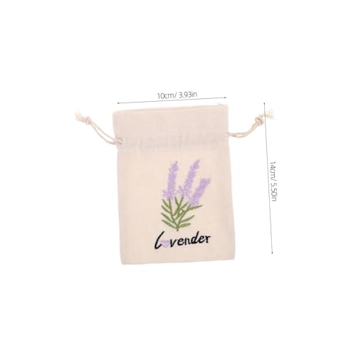 Bolsas de lienzo con cordón lavanda 10 pcs miniatura 2