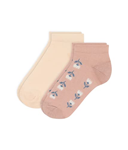 Petit Bateau CHILDREN'S FLORAL COTTON JERSEY SOCKS - 2-PACK SIZES 23/26-31/34