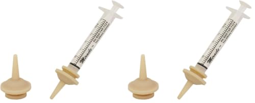 Image of Miracle Nipple Original - Pack of 4 - with Miracle Brand O-Ring Syringe for Small Mammal, Kitten, Small Puppy and Squirrel Suckling - Patented
