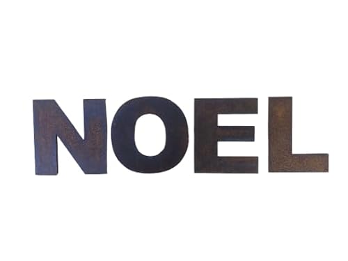 Rustic Christmas Decorations Presents Signs And Ornaments For The Home And Garden. Mantle Decoration Fireplace NOEL Letters 5" Tall Bold Font Metal