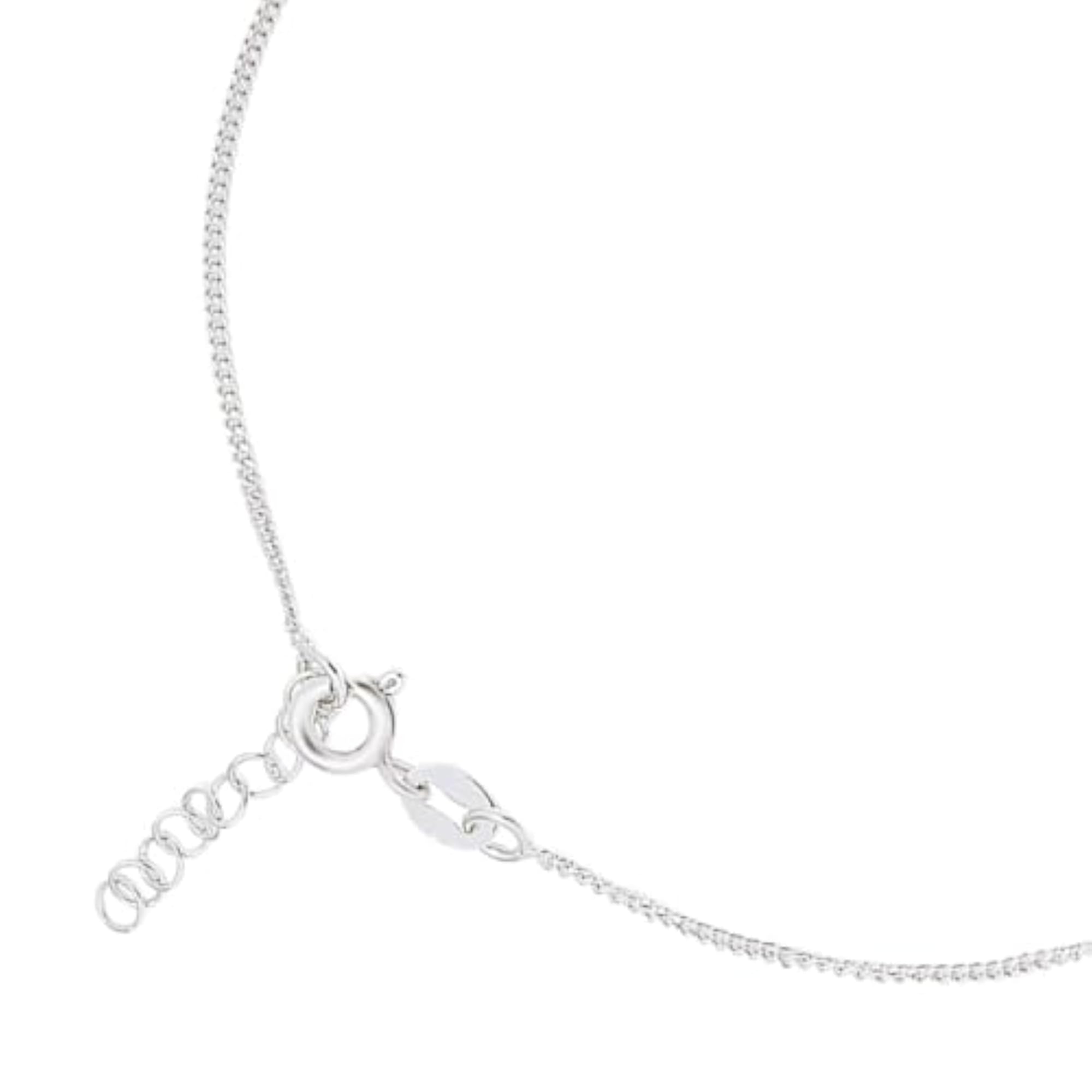 Women's 925 Sterling Silver Cubic Zirconia Adjustable Chain Anklet
