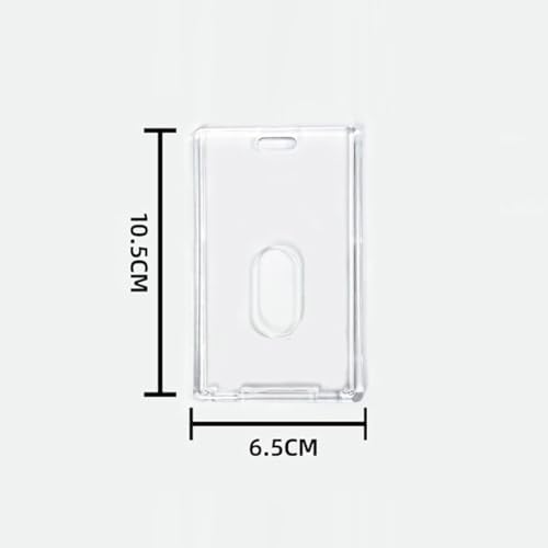GSHLLO 2 Pcs Clear Acrylic Photocard Holder Transparent ID Card Holders Cute Photo Card Case Sleeves Office Name Badge Holders Protective Cover with 2 Pcs Pearl Bow Keychain image 4