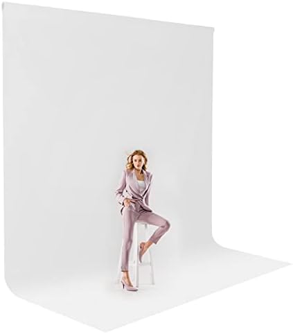 Julius Studio 10 x 12 feet Pure White Backdrop Screen Long-Life Reusable Background, Higher Density Than Market Standard Thick 150GSM Synthetic, Photography Video Studio, Events, Streaming, JSAG208