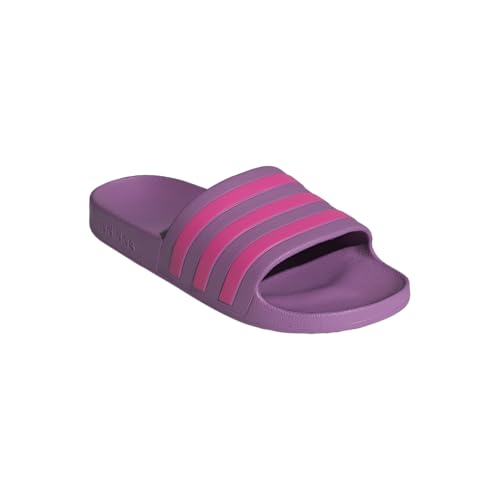 adidas Women's Adilette Aqua, Preloved Purple/Lucid Pink/Preloved Purple, 62