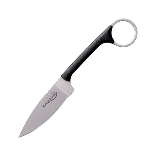 Cold Steel Bird & Game 3.5" Lightweight Durable Japanese AUS8A Stainless Steel Fixed Blade Drop Point Outdoor Hunting Neck Knife, Resistant Secure-Ex Sheath