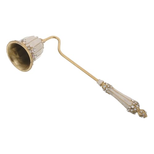 Healifty Apagavelas Vintage de Metal Esmaltado con Mango Largo Extintor para Velas con Diseño Retro en Color Dorado Herramienta para Apagar Mechas Segura para Hogar Restaurantes y