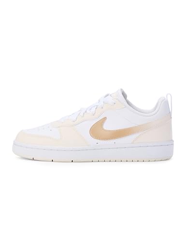 Nike Kids Court Borough Low Bball White/Shimmer-Chalk-White 3.5Y