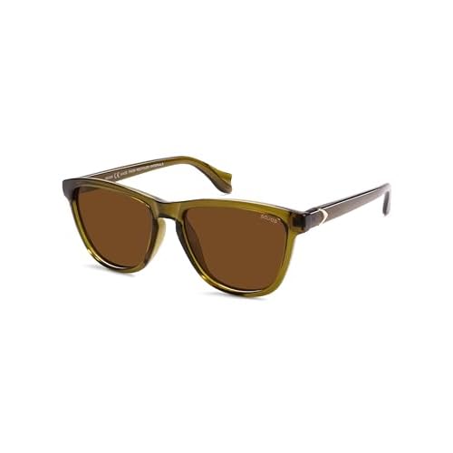 SOJOS Ocean Collection Retro Polarized Large Rectangular Sunglasses Women Men Recycled Plastic Eco-friendly Shades, Baleen Olive Green/Brown 55 Millimeters