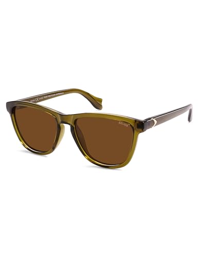 Image of SOJOS Polarized Retro Large Rectangular Sunglasses BALEEN | UV400 Polarized Lightweight Durable Unisex Whale Tail Design