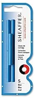 Sheaffer Skrip Fountain Pen Ink Cartridges, Blue Ink, Pack of 5
