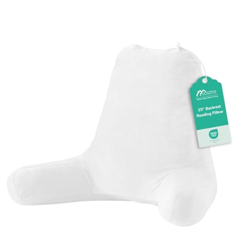 Image of Sasttie Reading Pillow for Bed, Back Pillow for Sitting Up, White