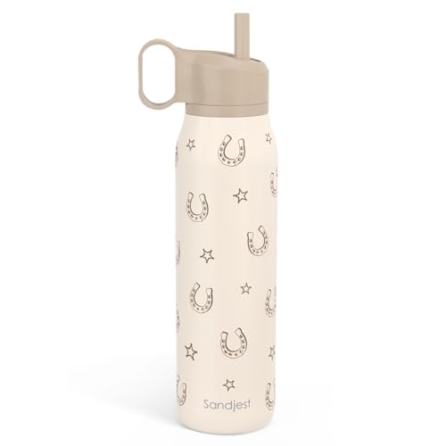 Image of Horse Stainless Steel Water Bottle with Twist Lid 20oz, Horseshoe Travel Insulated Water Bottles for Sports & Gym, Gift for Women Girls Friends Birthday Christmas