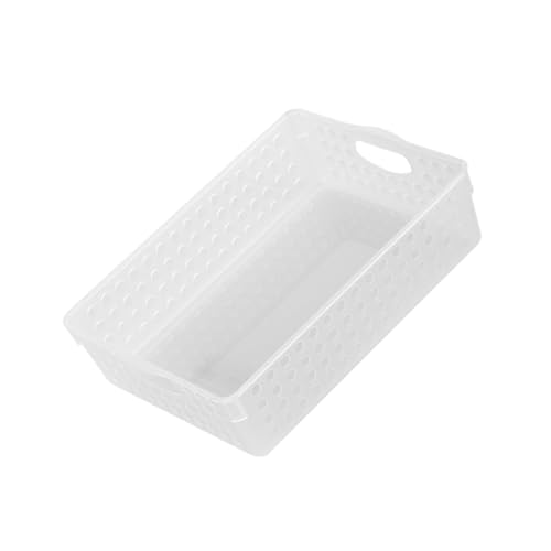 FONDOTIN プラスチック製大型ファイル収納バスケット 卓上用ホワイト ペーパーオーガナイザーボックス 取っ手付き持ち運び簡単 書類整理 家