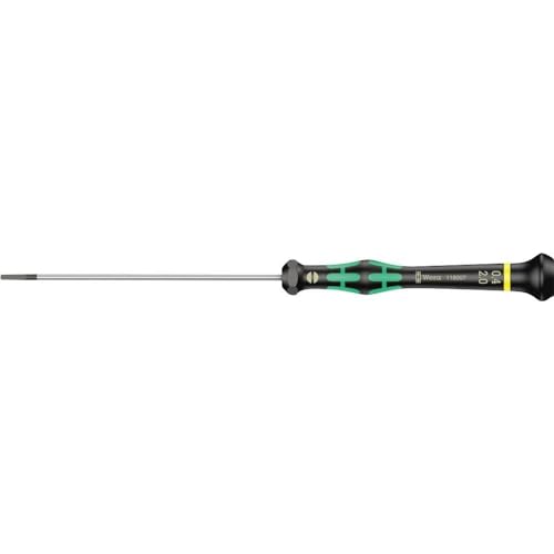 Wera 05118007001 Kraftform Micro 2035 Slotted Electronics Precision Screwdriver, 2mm Head, 100mm Blade Length, Black