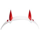 Aetygh Red Devil Horn Headband, Anime Cosplay Costume Props Headgear Accessories Hair Clips (Color : White, Size : One Size)