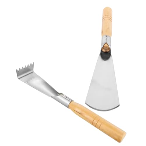 YARNOW 2 Piezas Conjunto de Herramientas de jardín Herramientas de Jardin Pala para jardineria Palas para sembrar Vegetales Herramientas para Plantar Vegetales Madera Silver