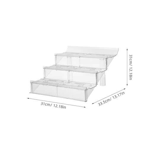 Soporte plástico expositor transparente de 3 niveles con patas redondas para postres 3