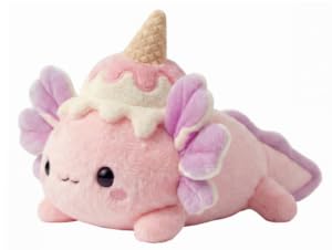 Image of Mewaii Ice Cream Axolotl Plush Pillow, Squishy & Huggable Plushies, 13 in | Cuddly Axolotl Stuffed Animal Pillow, Low-Shedding, PP Cotton Fill, Machine Washable, Desk Decor, For Kids & Axolotl Lovers