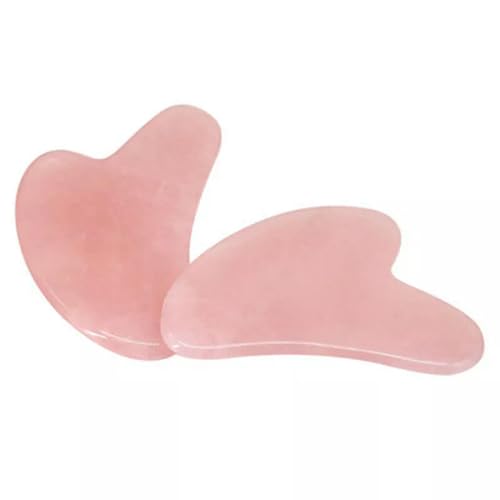 10 Piezas de Tablero Gua Sha Natural Rosa, Piedra de Cuarzo Rosa Jade, Herramienta de Masaje Facial, Regalo - imagen 5