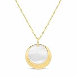 Momentos Preciosos Collar nácar y medalla personalizada, chapado en oro