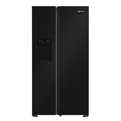 Bauknecht SBS IW D90 BLACK Side by Side Kühl-Gefrierkombination/Inverter Kompressor/Wasser- und Eiswürfelspender/FreshShield/ElegantFit/Dual Cool Total NoFrost