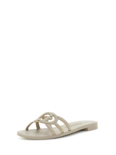 GUESS Elyho2 Sandal pour femme : sandales plates élégantes et confortables en noir