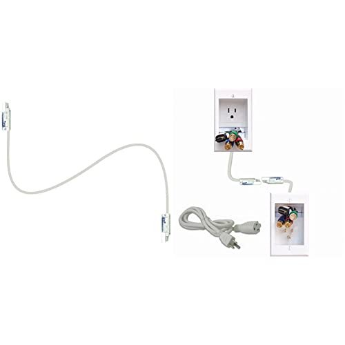 PowerBridge Solutions Extension Connectors & PowerBridge ONE-CK Recessed in-Wall Cable Management System with PowerConnect for Wall-Mounted Flat Screen LED, LCD, and Plasma TV’s