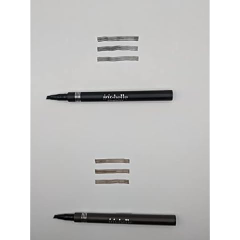 IRIS.BELLE 2 PCS MICROBLADING WATERPROOF EYEBROW INK PEN. 4 LINES TATTOO PEN, LOOKS NATUAL (BLACK & DARK BROWN) Cover