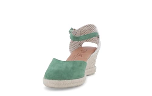 Espadrilles compensées en daim vert Melluso d'exception - 3