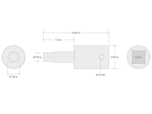 Image of TEKTON 1 /2 Inch Drive x 9 /16 Inch Hex Impact Bit Socket | SIB22214