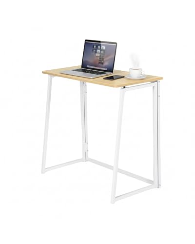 Amveya Mesa Plegable Mesa Escritorio Pequeña 80x40x70CM Escritorio Juvenil Adecuado para Oficinas Dormitorios Estudios Salones Oficinas Domésticas Fácil de Montar Mesa Ordenador Pequeña（Roble）