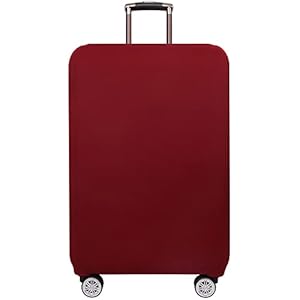 Hiseng Elastisch Kofferhülle Kofferschutzhülle Einfarbig Reisekoffer Hülle Luggage Cover Spandex Kofferschoner Abdeckung Waschbar Gepäck Abdeckung (Burgund,L (25-28 Zoll))