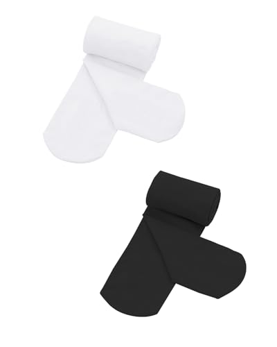 Image of Century Star 2 Pack Girls Soft Footed Ballet Toddler Tights | 90% nylon & 10% spandex for stretchy comfort. Suitable for school, playground, and cozy daily wear.