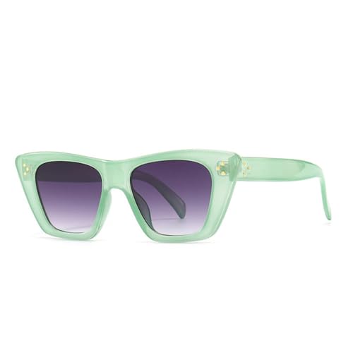 Lunettes de soleil œil de chat couleurs bonbons verres gris vert