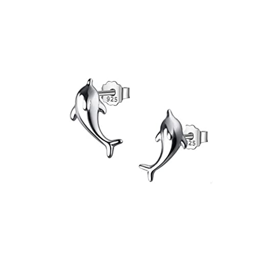 Boucles d'oreilles dauphin argent 925 véritable d'une brillance pure