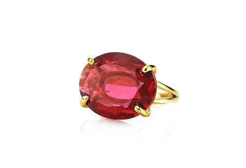 Bague de déclaration en or et tourmaline rose, la haute joaillerie ovale
