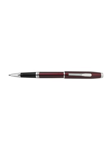 Image of Cross Coventry Red Lacquer Rollerball Pen with Polished Chrome Trim - Refillable, Luxury Gift Box