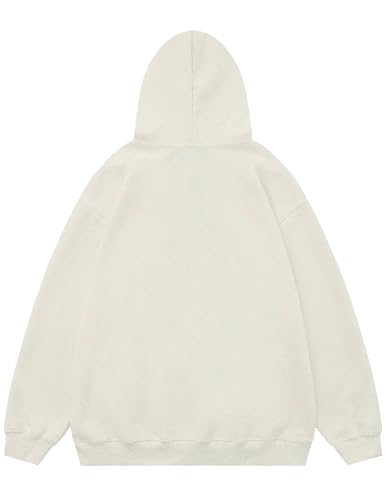 Aelfric Eden Bow Hoodie for Womens Oversized Graphic Hoodies Fleece Pullover Sweatshirts Fall Clothes Beige - Thumbnail 3
