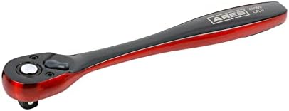 ARES 42053 – 3/8-inch Drive Dual Tone 72-Tooth Ratchet - Made of Chrome Vanadium Steel - Sleek Black and Red Finish - Quick Release for Easy Socket Change - 72-Tooth Reversible Design