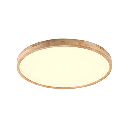 Lustre plafonnier LED rond bois japonais luminaire plafond chambre